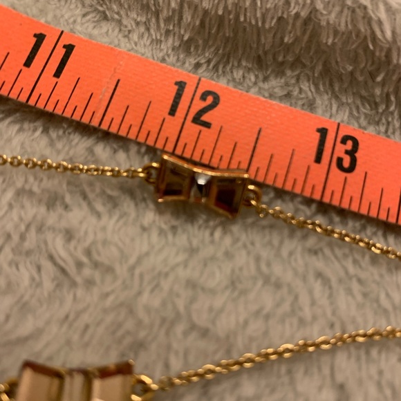 Kate Spade Take a Bow Gold Necklace Pink Crystal - Picture 7 of 7